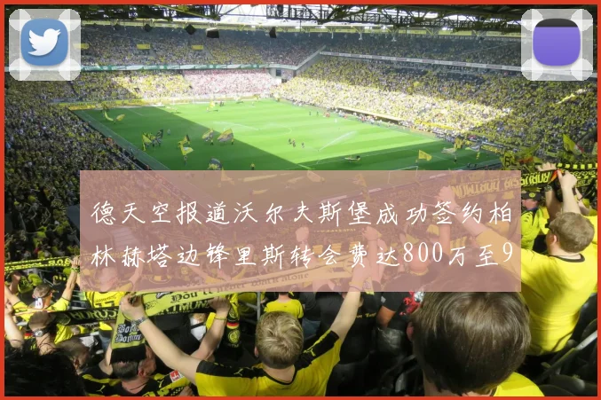 德天空报道沃尔夫斯堡成功签约柏林赫塔边锋里斯转会费达800万至900万欧元